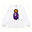 BAPE Style Baby Milo Peeking on Camo Ape Head Long-Sleeve Tee - White/Purple
