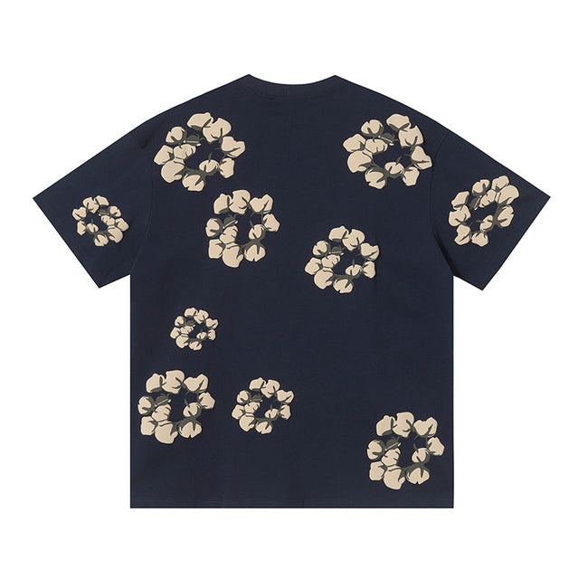 Denim Tears Navy Blue Oversized Khaki Flower Wreath TOP Main Image