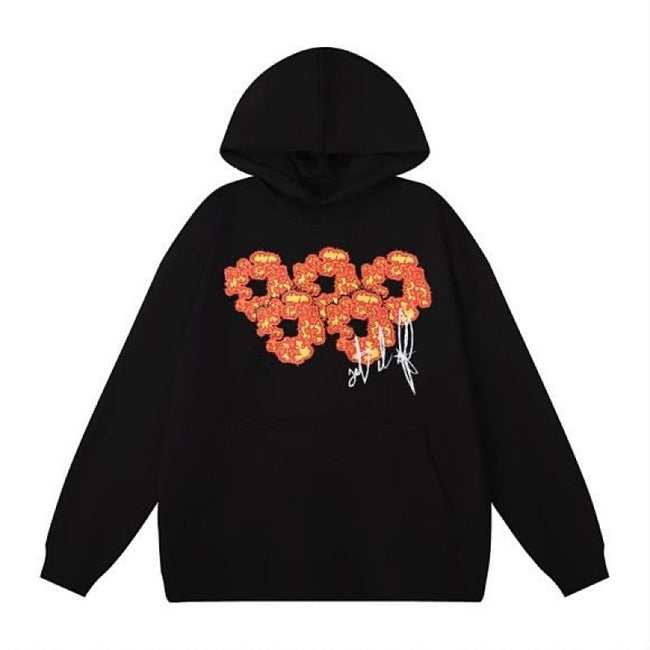 Denim Tears Orange Cotton Wreath Black Pullover Hoodie Main Image