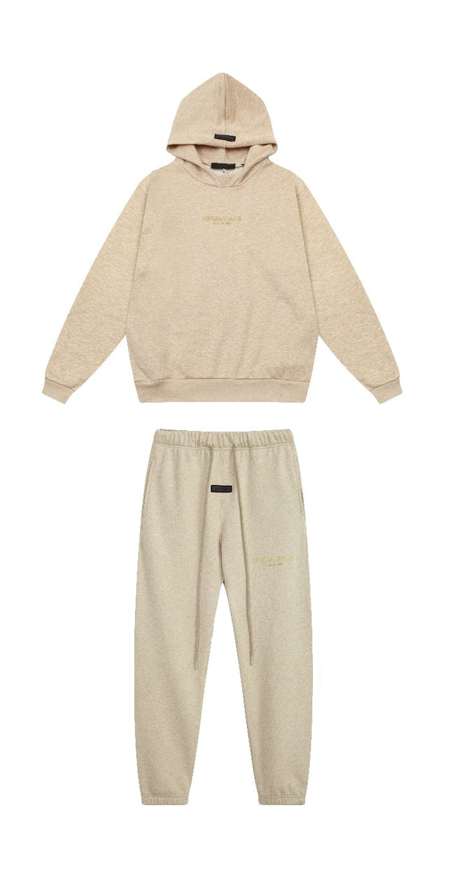 Fear of God Essentials Silicone Logo Hoodie & Sweatpants Set Wheat Hover Image