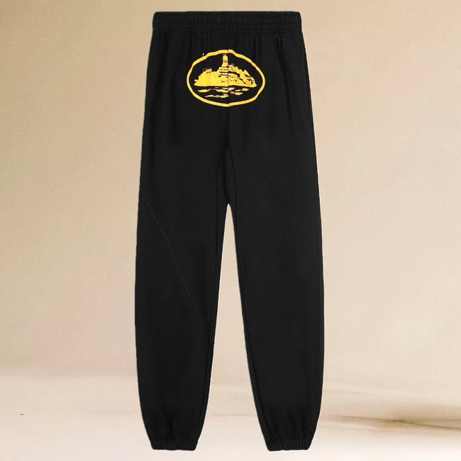 Corteiz Yellow Alcatraz Island Oval Logo Heavyweight Sweatpants Hover Image