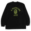 BAPE Style Arch Logo Plaid Camo Ape Head Long-Sleeve Tee - Black/Dark Green