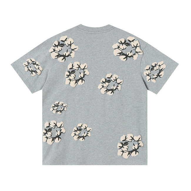 Denim Tears Light Grey Oversized All Over Beige Flower Wreath  TOP Hover Image