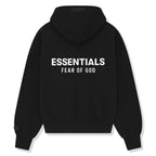 Fear Of God Essentials Classic Fleece Jet Black Zip-Up Hoodie (SS25)